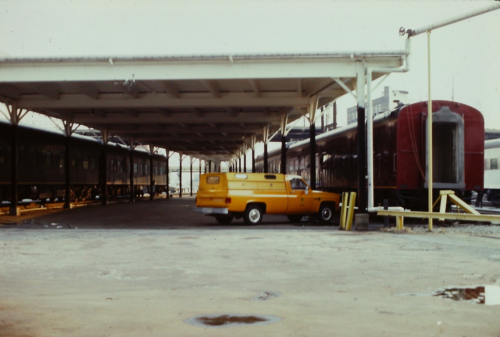 Under the shed at Spring Street.